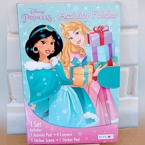 DISNEY PRINCESS ACTIVITY FOLDER (HAS BENT CORNERS SEE PHOTOS) AGES 3+